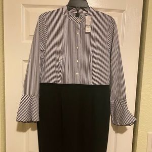 NY&C Black and White Bell Sleeve Dress